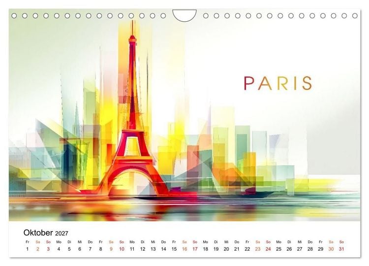 Produktbild: City Colors Europa - Die bunte St&auml;dte Kollektion (Wandkalender 2027 DIN A4 quer), CALVENDO Monatskalender