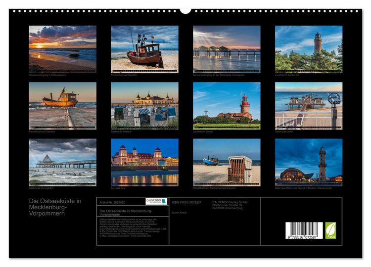 Produktbild: Die Ostseek&uuml;ste in Mecklenburg-Vorpommern (hochwertiger Premium Wandkalender 2026 DIN A2 quer), Kunstdruck in Hochglanz