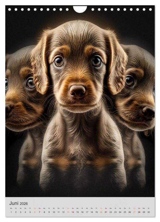 Produktbild: Zauberhafte Hundebabys (Wandkalender 2026 DIN A4 hoch), CALVENDO Monatskalender