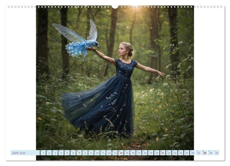 Produktbild: Feenfl&uuml;gel und L&auml;cheln KI - Die zauberhafte Welt der Feenkinder (Wandkalender 2026 DIN A2 quer), CALVENDO Monatskalender