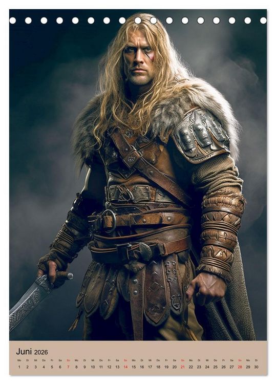 Produktbild: Wikinger-Fantasy. Wilde Krieger aus dem Norden (Tischkalender 2026 DIN A5 hoch), CALVENDO Monatskalender
