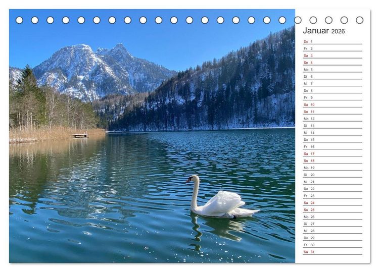 Produktbild: Alpenauszeit - Traumhafte Bergmomente am Wasser (Tischkalender 2026 DIN A5 quer), CALVENDO Monatskalender