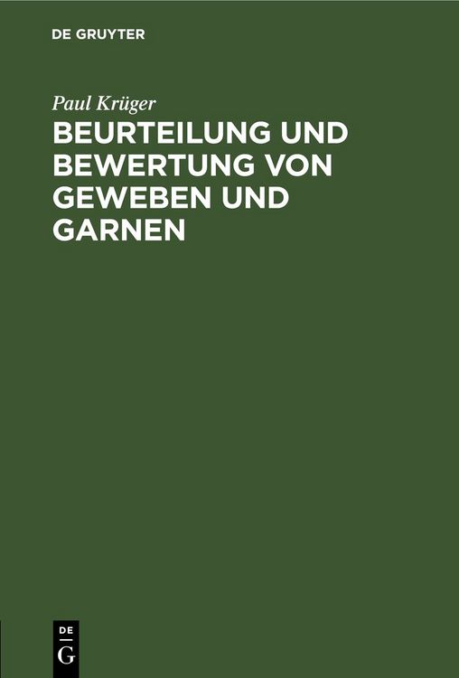 Produktbild: Beurteilung und Bewertung von Geweben und Garnen