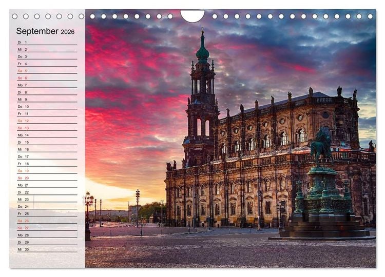 Produktbild: WUNDERVOLLES DRESDEN (Wandkalender 2026 DIN A4 quer), CALVENDO Monatskalender