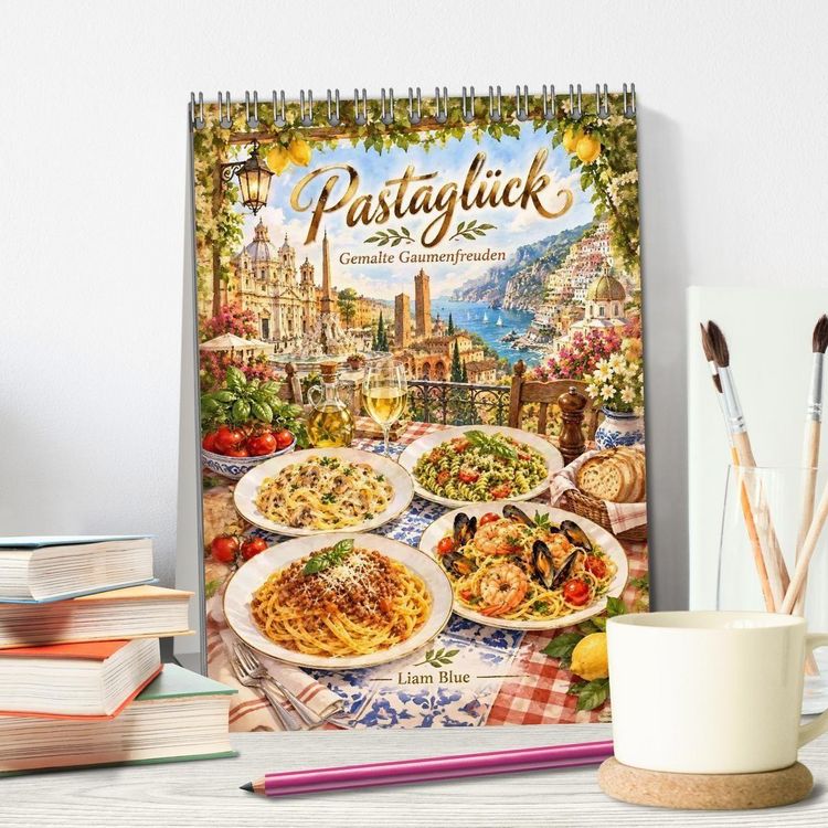 Produktbild: Pastagl&uuml;ck - Gemalte Gaumenfreuden (Tischkalender 2027 DIN A5 hoch), CALVENDO Monatskalender