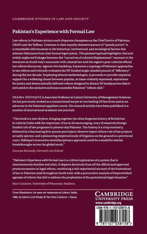 Produktbild: Pakistan's Experience with Formal Law