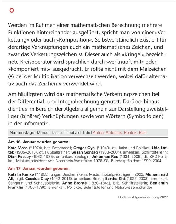 Produktbild: Duden Allgemeinbildung Tagesabrei&szlig;kalender 2027 - Wissen und Quizzen