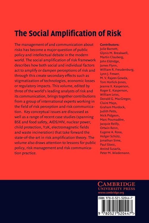 Produktbild: The Social Amplification of Risk