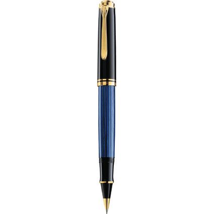 Produktbild: Pelikan Tintenroller Souverän® R400, 24-Karat vergoldete Zierelemente, Schwarz-Blau