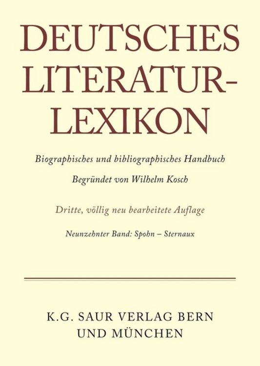 Produktbild: Deutsches Literatur-Lexikon / Spohn - Sternaux