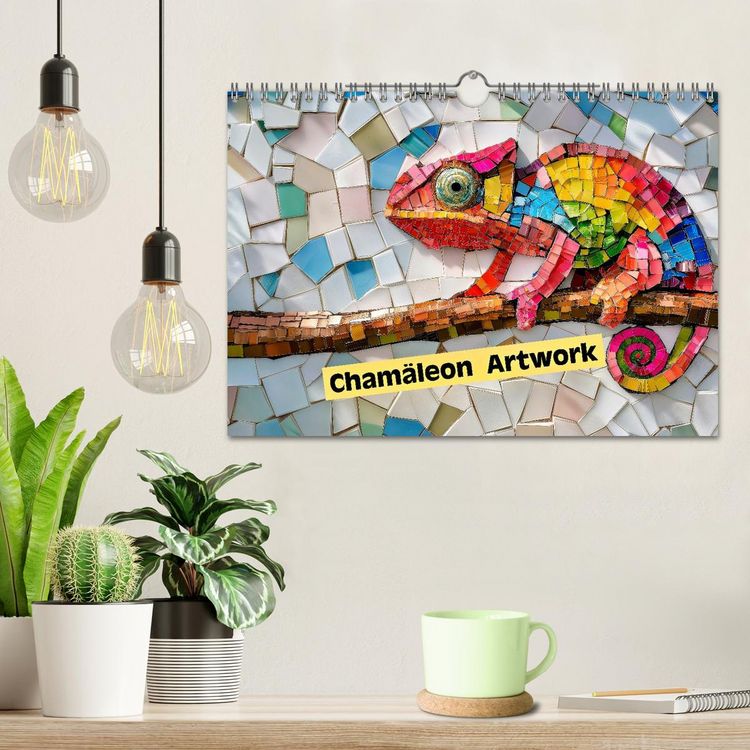 Produktbild: Cham&auml;leon Artwork (Wandkalender 2026 DIN A4 quer), CALVENDO Monatskalender