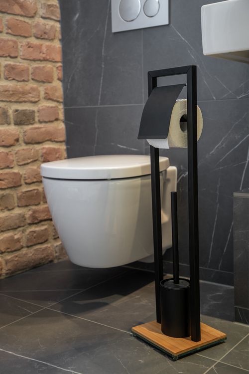 Produktbild: WC-B&uuml;rstenhalter Mod. Bambusa, Stand WC-Garnitur aus Bambus