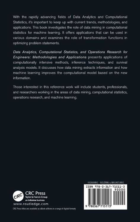 Produktbild: Data Analytics, Computational Statistics, and Operations Research for Engineers