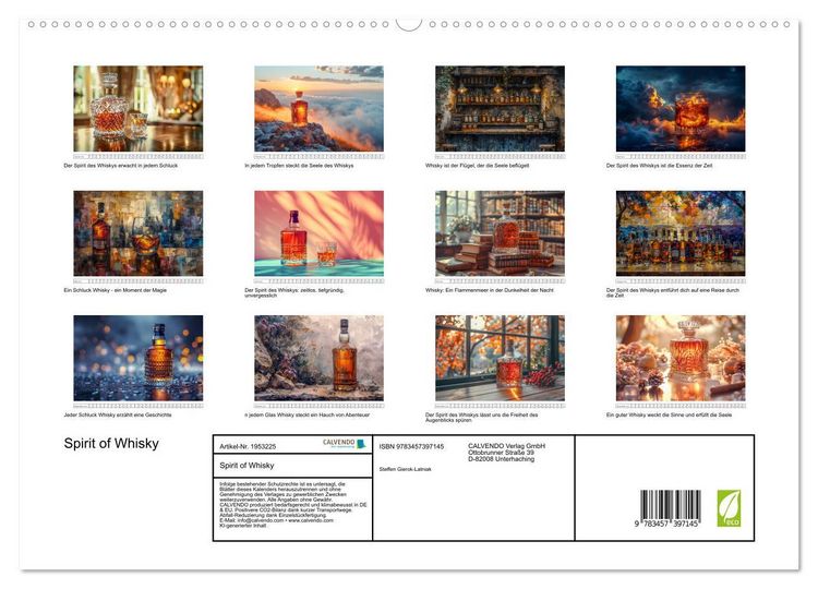 Produktbild: Spirit of Whisky (hochwertiger Premium Wandkalender 2026 DIN A2 quer), Kunstdruck in Hochglanz