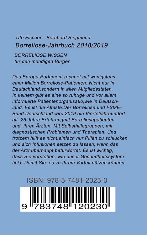 Produktbild: Borreliose Jahrbuch 2018/2019