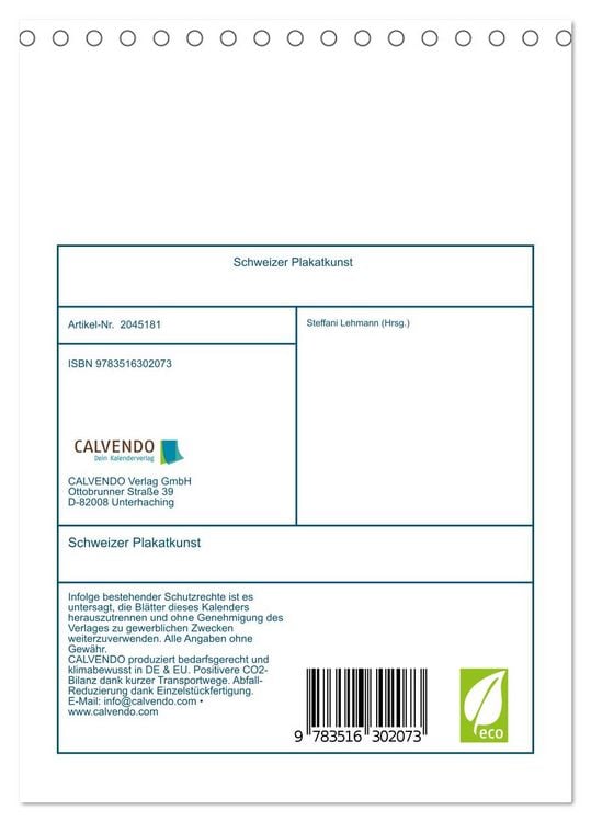 Produktbild: Schweizer Plakatkunst (Tischkalender 2026 DIN A5 hoch), CALVENDO Monatskalender