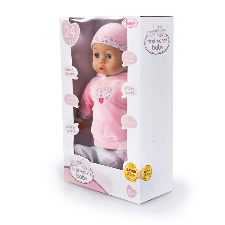 Produktbild: Puppe First Words Baby Herzen rosa 38cm