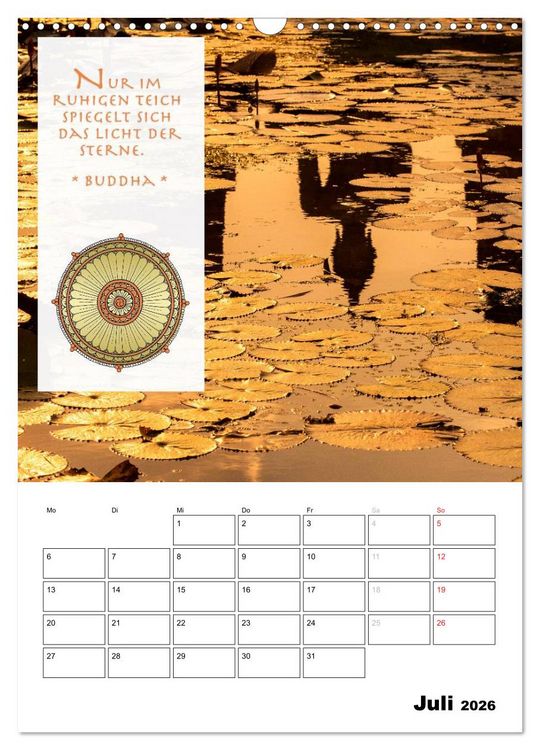 Produktbild: BUDDHAS ZITATE Buddhistische Weisheiten (Wandkalender 2026 DIN A3 hoch), CALVENDO Monatskalender