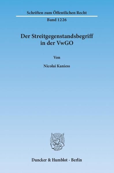 Produktbild: Der Streitgegenstandsbegriff in der VwGO.