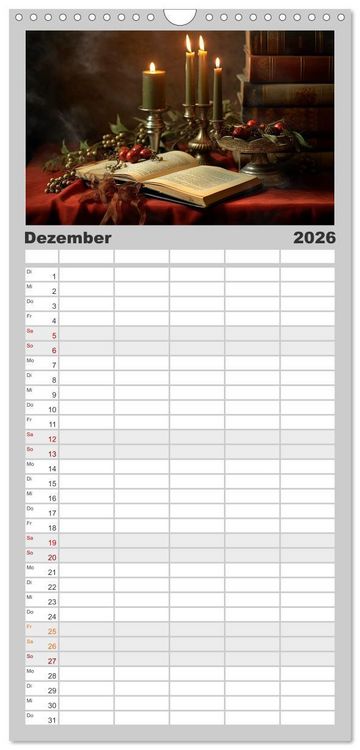 Produktbild: Familienplaner 2026 - B&uuml;cherzauber mit 5 Spalten (Wandkalender, 21 x 45 cm) CALVENDO