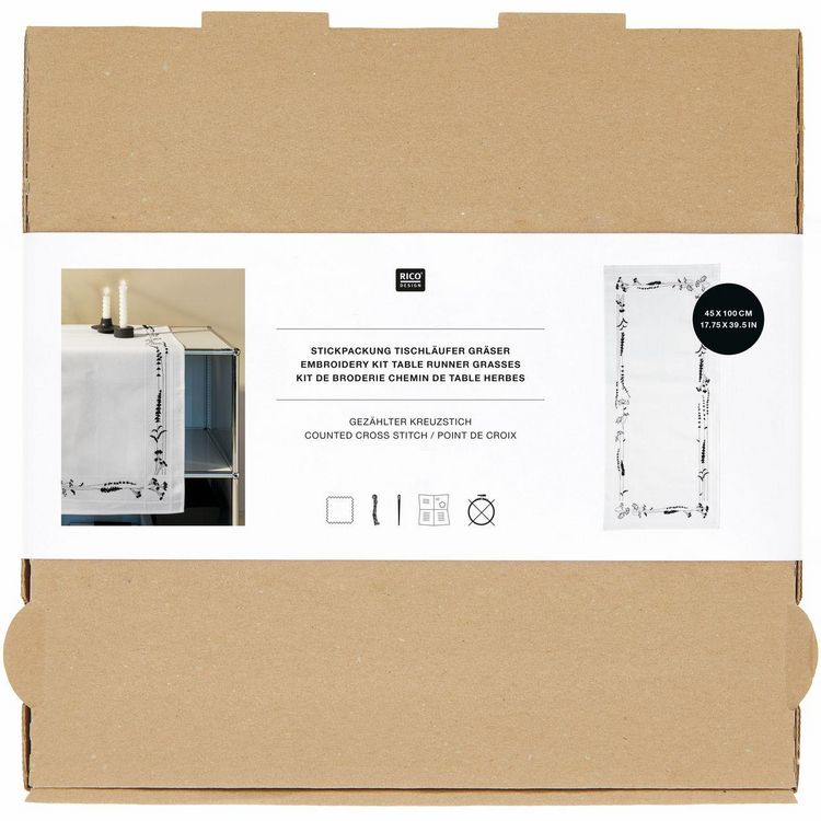 Produktbild: Stickpackung Gez&auml;hlter Kreuzstich, Tischl&auml;ufer Gr&auml;ser