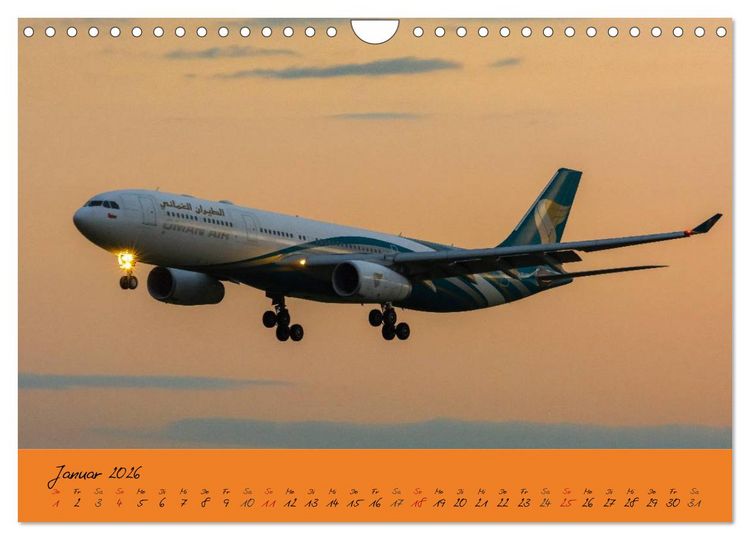 Produktbild: Flugzeuge im Abendlicht (Wandkalender 2026 DIN A4 quer), CALVENDO Monatskalender