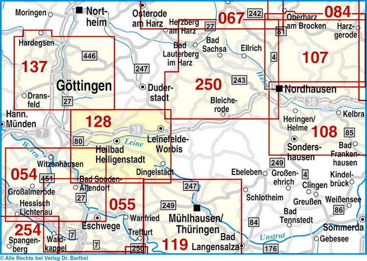 Produktbild: Obereichsfeld, Heilbad Heiligenstadt und Umgebung 1 : 35 000. Radwander- und Wanderkarte