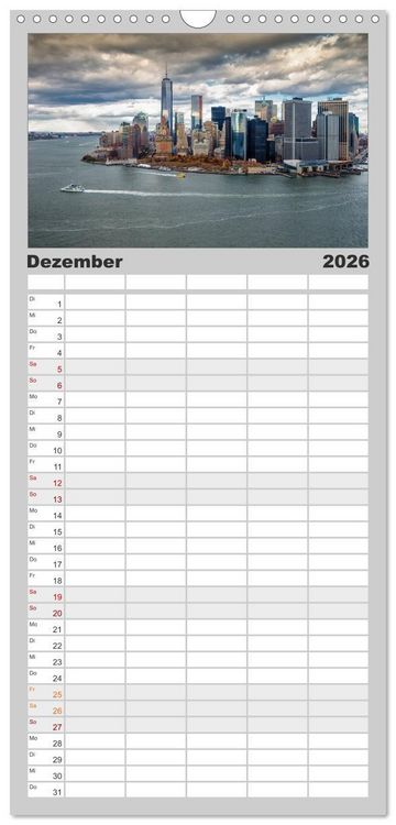 Produktbild: Familienplaner 2026 - New York Impressionen mit 5 Spalten (Wandkalender, 21 x 45 cm) CALVENDO