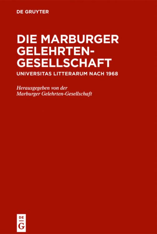 Produktbild: Die Marburger Gelehrten-Gesellschaft