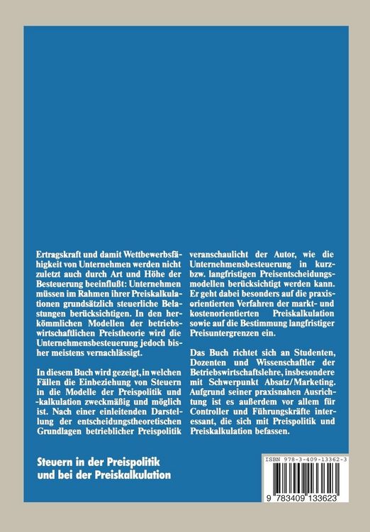 Produktbild: Steuern in der Preispolitik und bei der Preiskalkulation