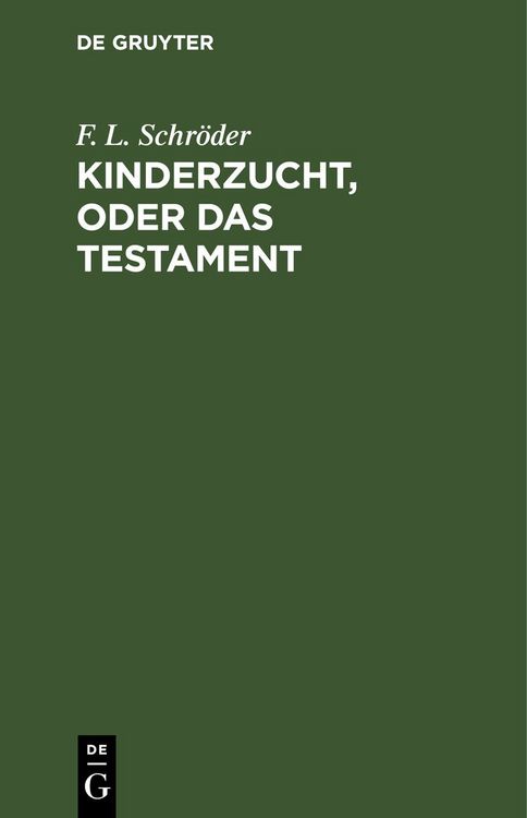 Produktbild: Kinderzucht, oder Das Testament