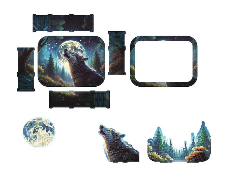 Produktbild: DIAMOND DOTZ - Diamond Painting Box Wolf mit Vollmond