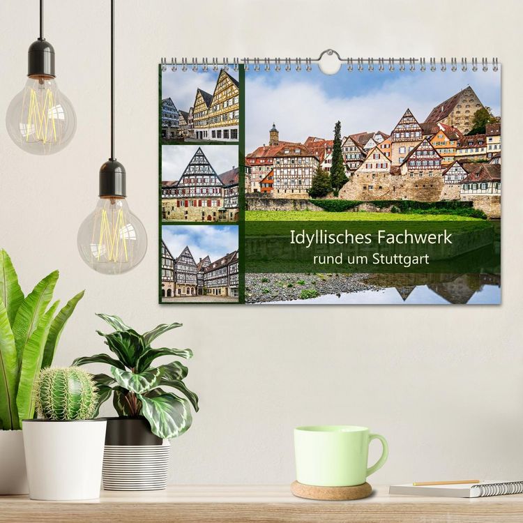Produktbild: Idyllisches Fachwerk rund um Stuttgart (Wandkalender 2027 DIN A4 quer), CALVENDO Monatskalender
