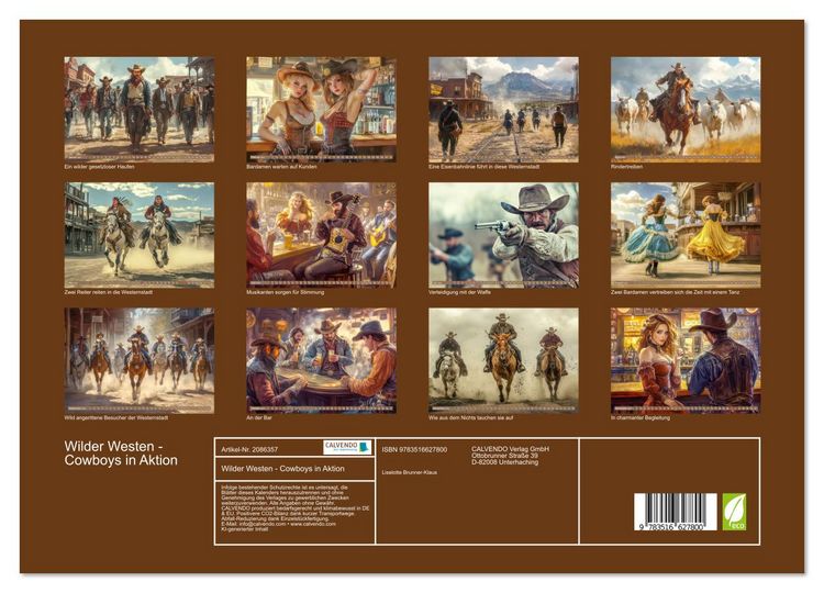 Produktbild: Wilder Westen - Cowboys in Aktion (Wandkalender 2026 DIN A3 quer), CALVENDO Monatskalender