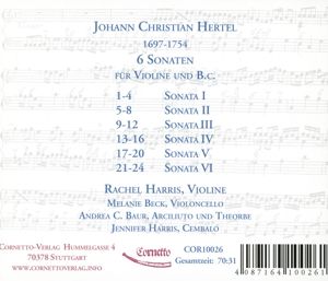 Produktbild: Johann Christian Hertel: 6 Sonaten F&uuml;r Violine Und B.C.