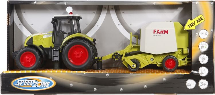 Produktbild: Speedzone Traktor mit Rundballenpresse, Licht & Sound, Friktion