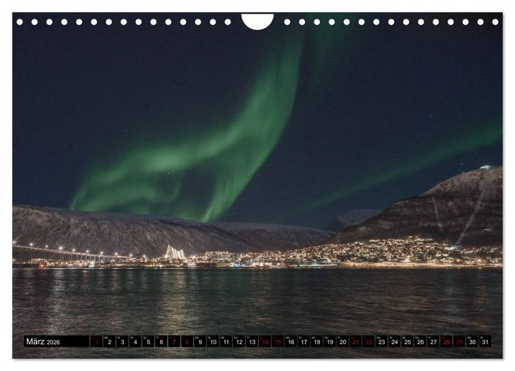 Produktbild: Aurora borealis - Magische Polarlichtn&auml;chte in Island und Norwegen (Wandkalender 2026 DIN A4 quer), CALVENDO Monatskalender