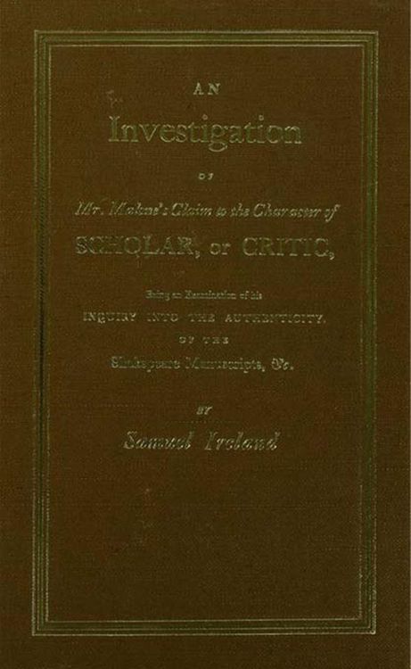 Produktbild: Investigation into Mr. Malone's Claim to Charter of Scholar