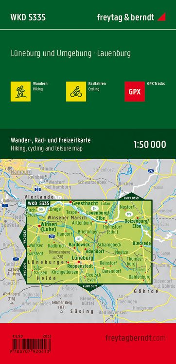 Produktbild: Freytag & berndt Wanderkarte WKD 5335 L&uuml;neburg und Umgebung, Lauenburg 1:50.000
