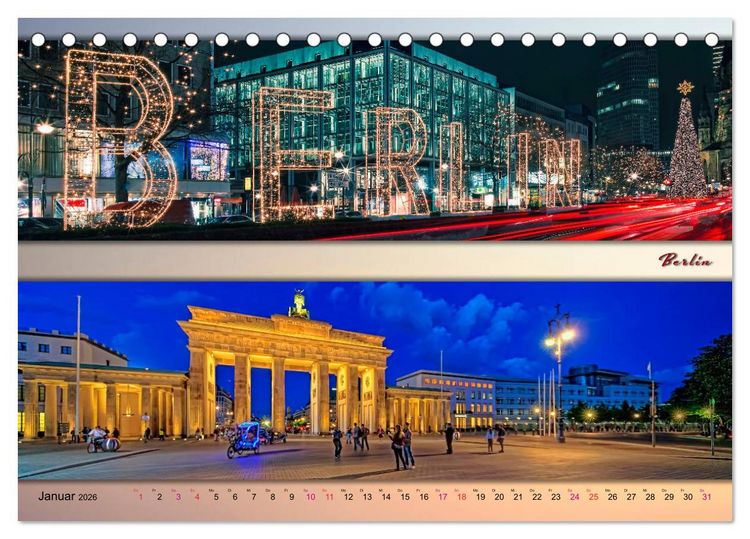 Produktbild: Faszinierende St&auml;dte in Deutschland - Panoramen (Tischkalender 2026 DIN A5 quer), CALVENDO Monatskalender