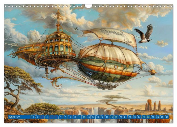 Produktbild: Steampunk Luftschiffe mit einer surrealen Note (Wandkalender 2026 DIN A3 quer), CALVENDO Monatskalender