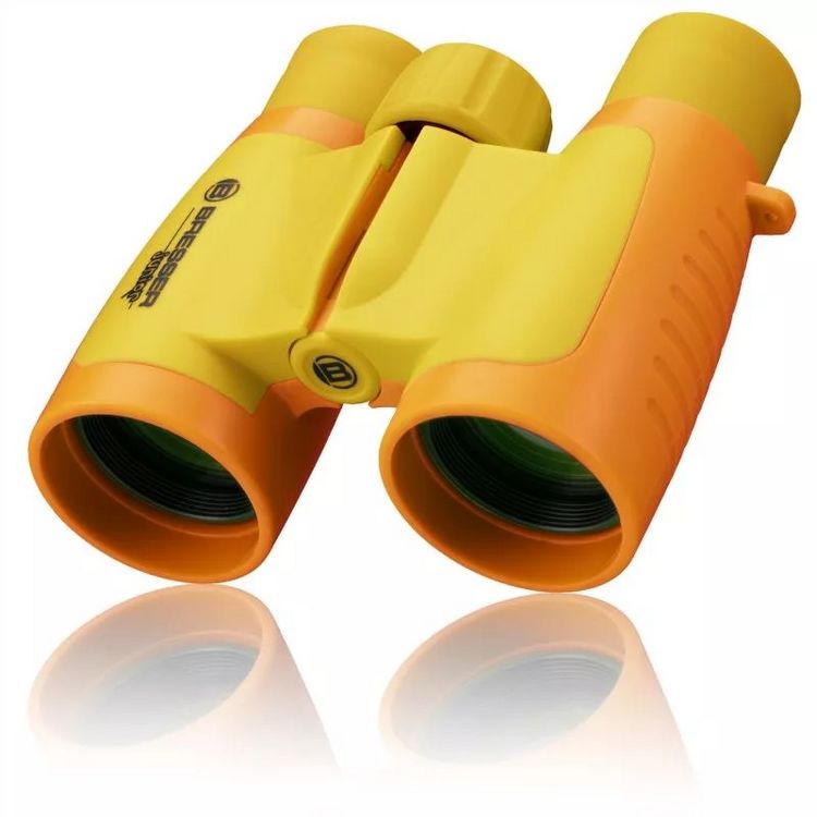 Produktbild: Bresser Junior 8880330 - Kinderfernglas 3x30, 3-fache Vergr&ouml;&szlig;erung, 30mm Objektiv, mit Tasche, Tragriemen und Reinigungstuch, gelb, STEM