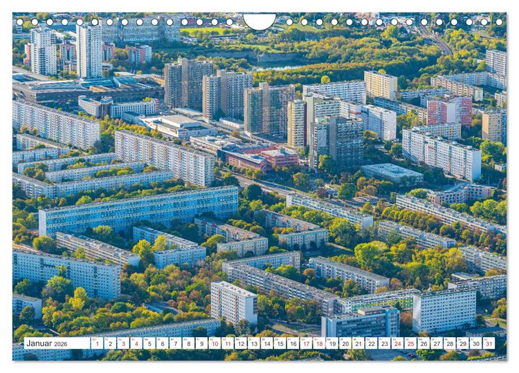 Produktbild: Halle an der Saale von oben (Wandkalender 2026 DIN A4 quer), CALVENDO Monatskalender
