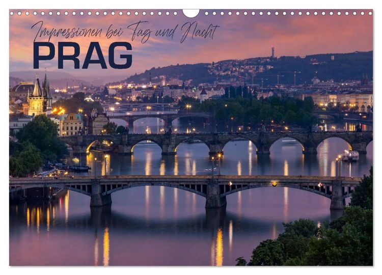 Produktbild: PRAG Impressionen bei Tag und Nacht (Wandkalender 2026 DIN A3 quer), CALVENDO Monatskalender