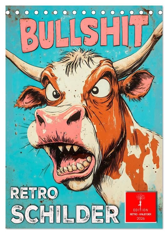 Produktbild: Retro Schilder (Tischkalender 2026 DIN A5 hoch), CALVENDO Monatskalender