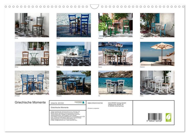 Produktbild: Griechische Momente (Wandkalender 2026 DIN A3 quer), CALVENDO Monatskalender