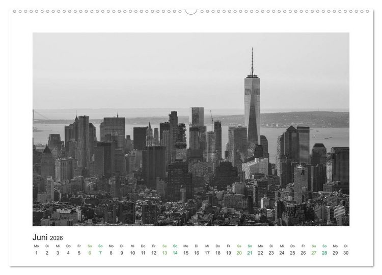 Produktbild: New York in schwarz weiss (Wandkalender 2026 DIN A2 quer), CALVENDO Monatskalender