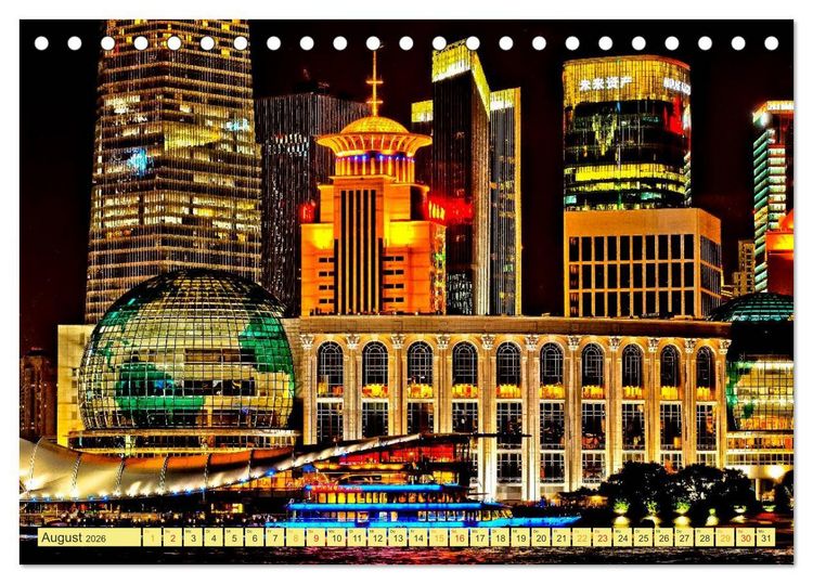 Produktbild: St&auml;dte der Welt - Skylines in der Nacht (Tischkalender 2026 DIN A5 quer), CALVENDO Monatskalender