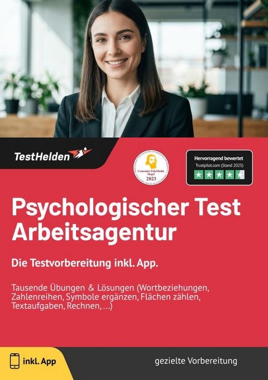 Produktbild: Psychologischer Test Arbeitsagentur: Die Testvorbereitung inkl. App. I