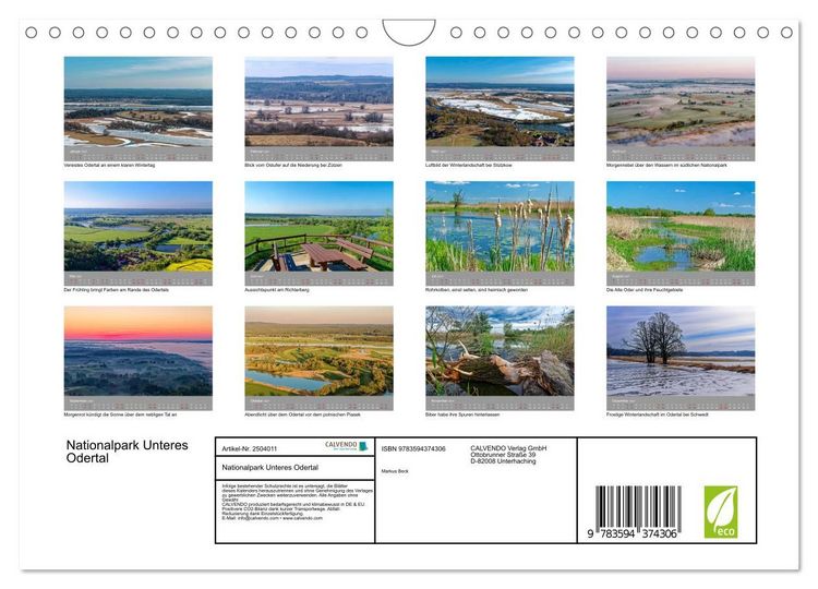 Produktbild: Nationalpark Unteres Odertal (Wandkalender 2027 DIN A4 quer), CALVENDO Monatskalender